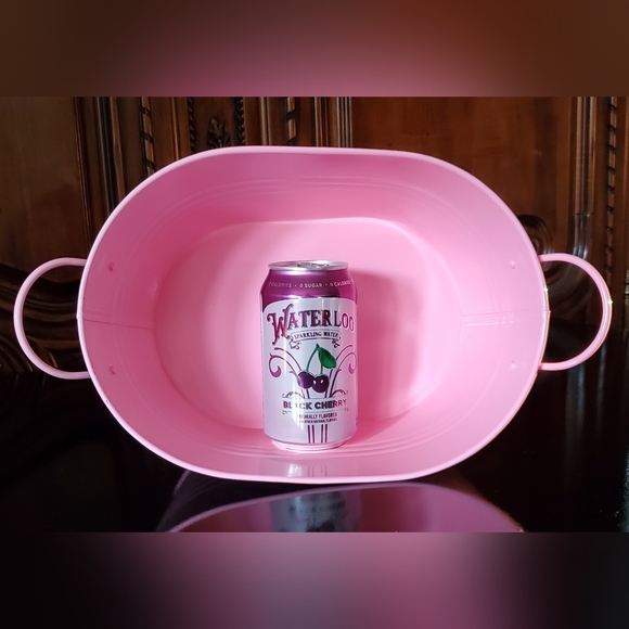 (5pc) 11oz🍷9 1/4" Clear Wine Glass & 1 Pink Metal 2 Handle Bucket - Picture 4 of 16